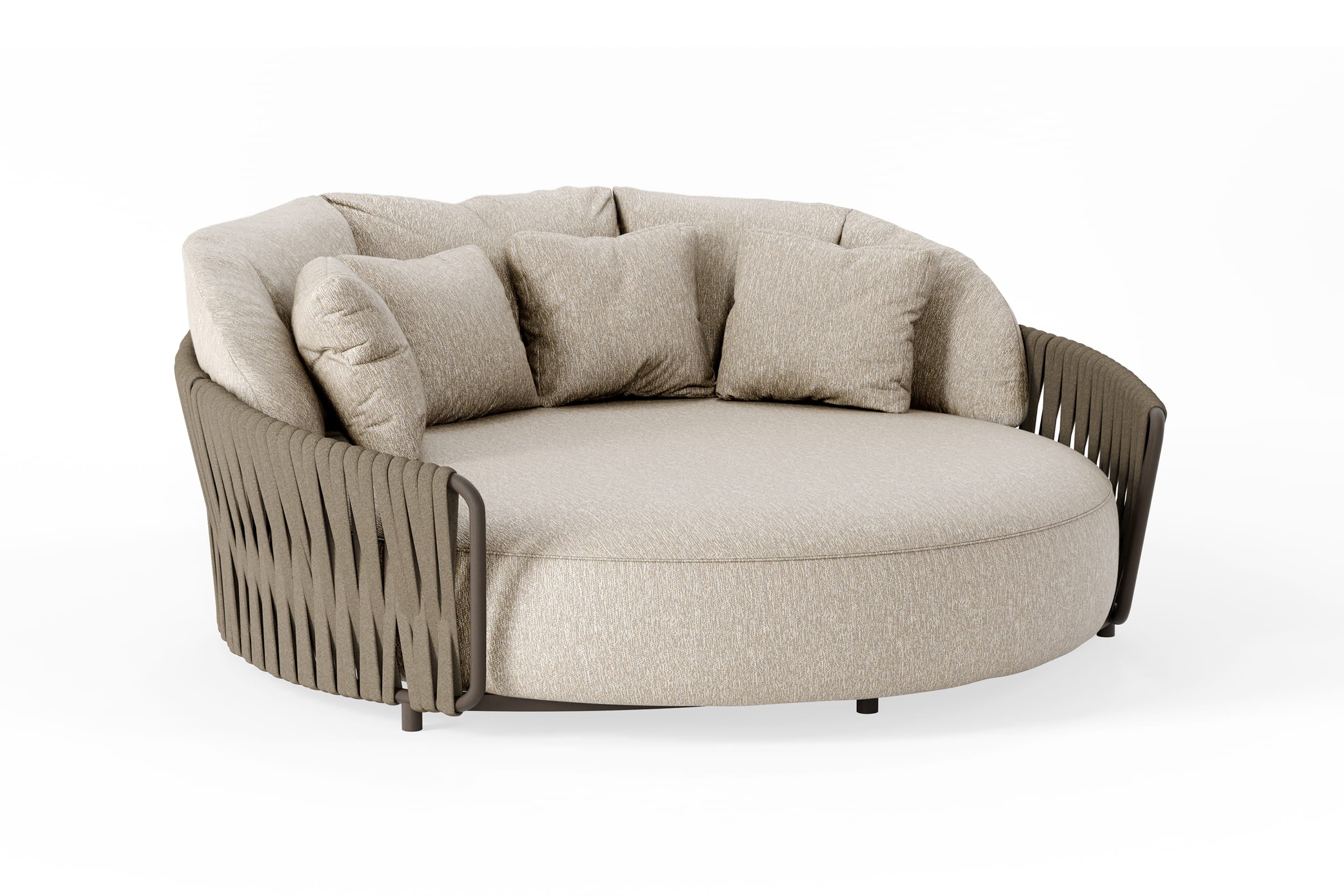 Daybed Marolo - Brons - Clouded rope - Pebble desert bouclé