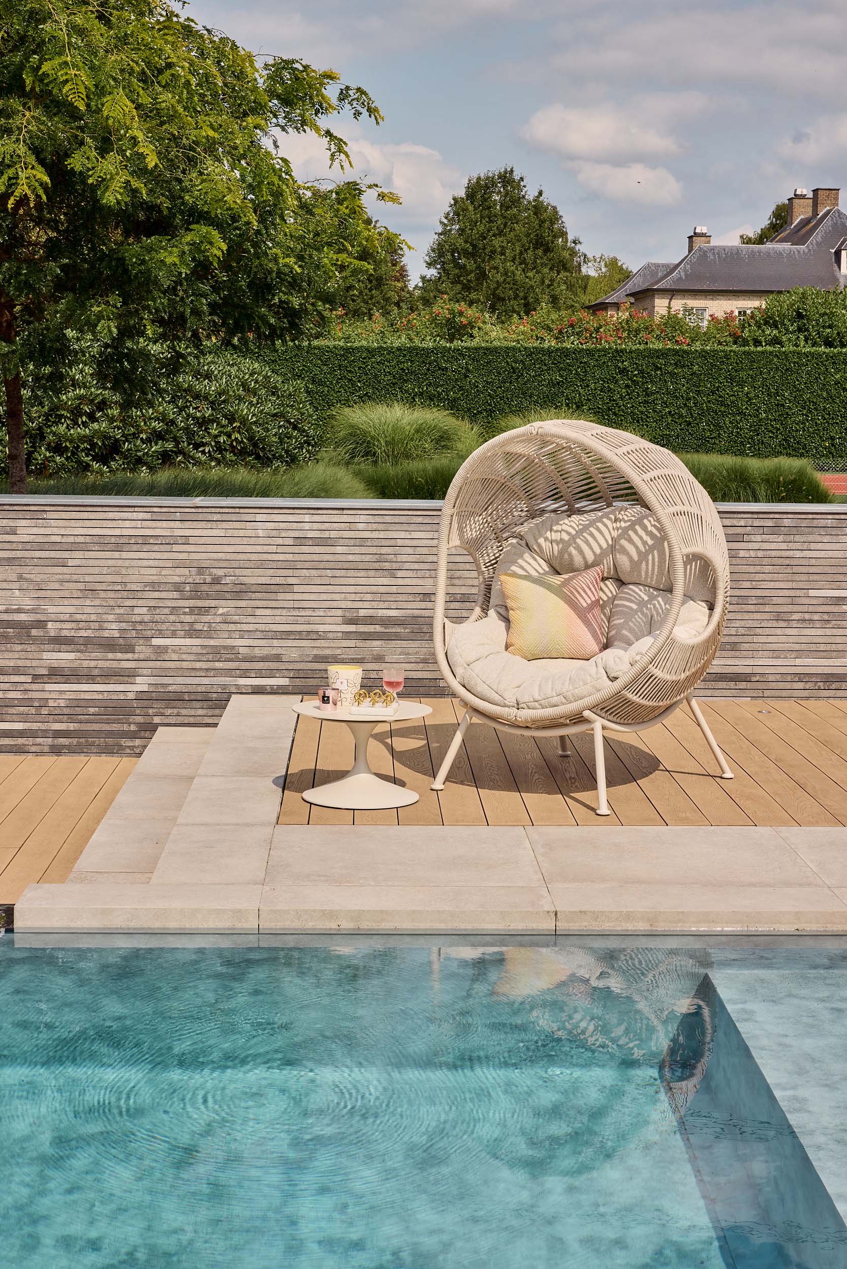 Loungestoel Nuna Egg - Camel Sand - Beachy bouclé