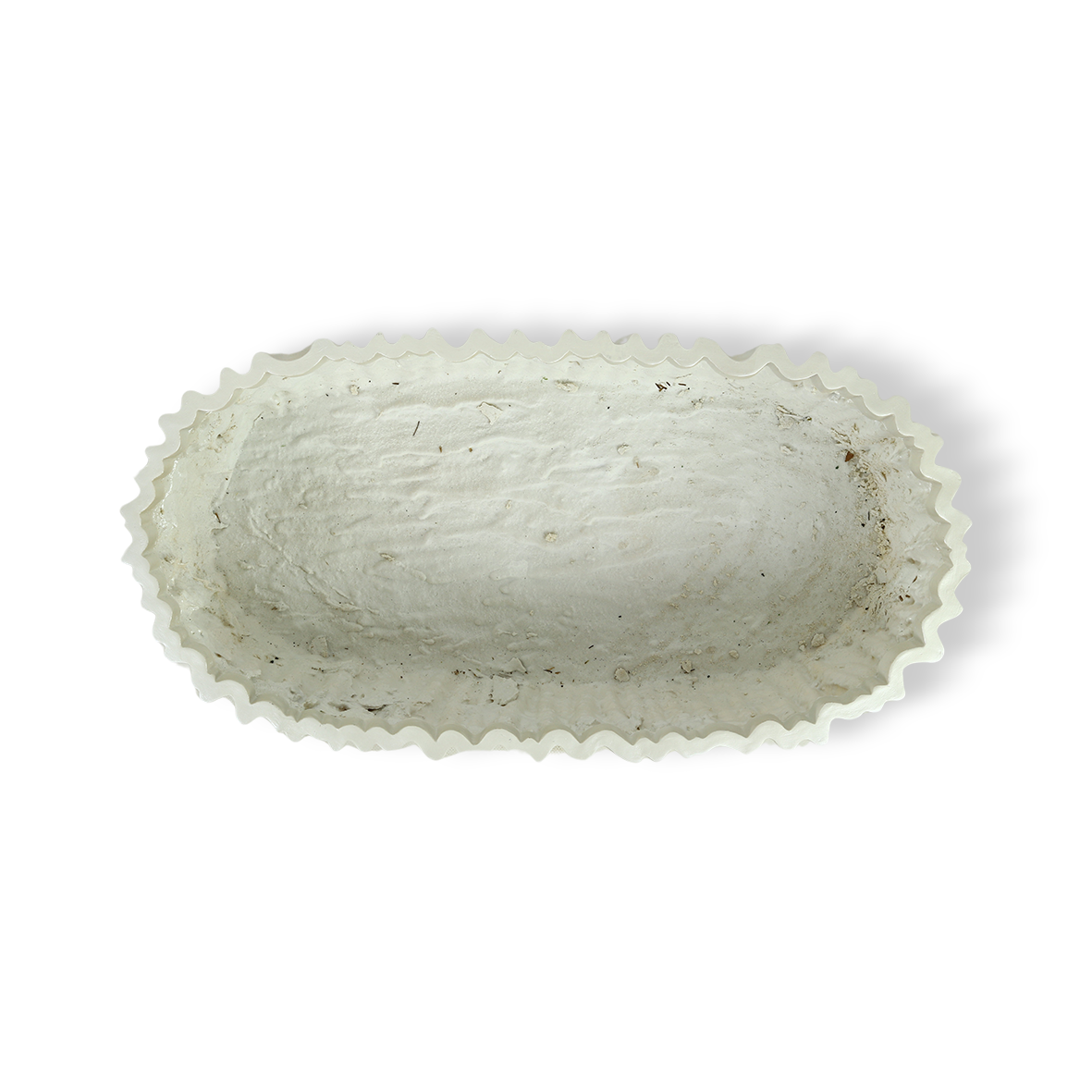 Pot Folds Ovaal - Parelmoer Wit - L70 B35 H17