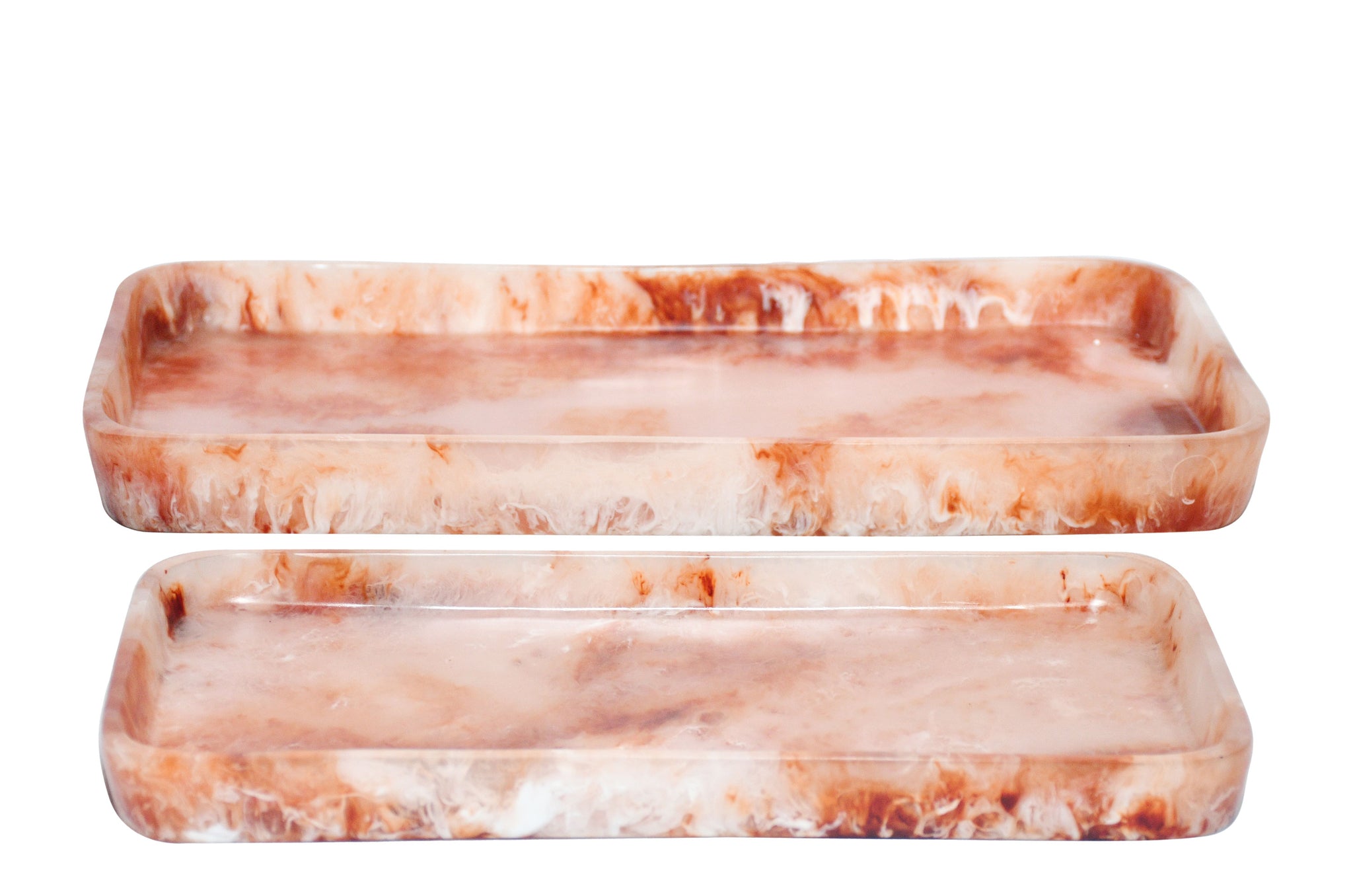 Dienblad - Roze (set van 2) - Ruby and Cream Transparent - 2