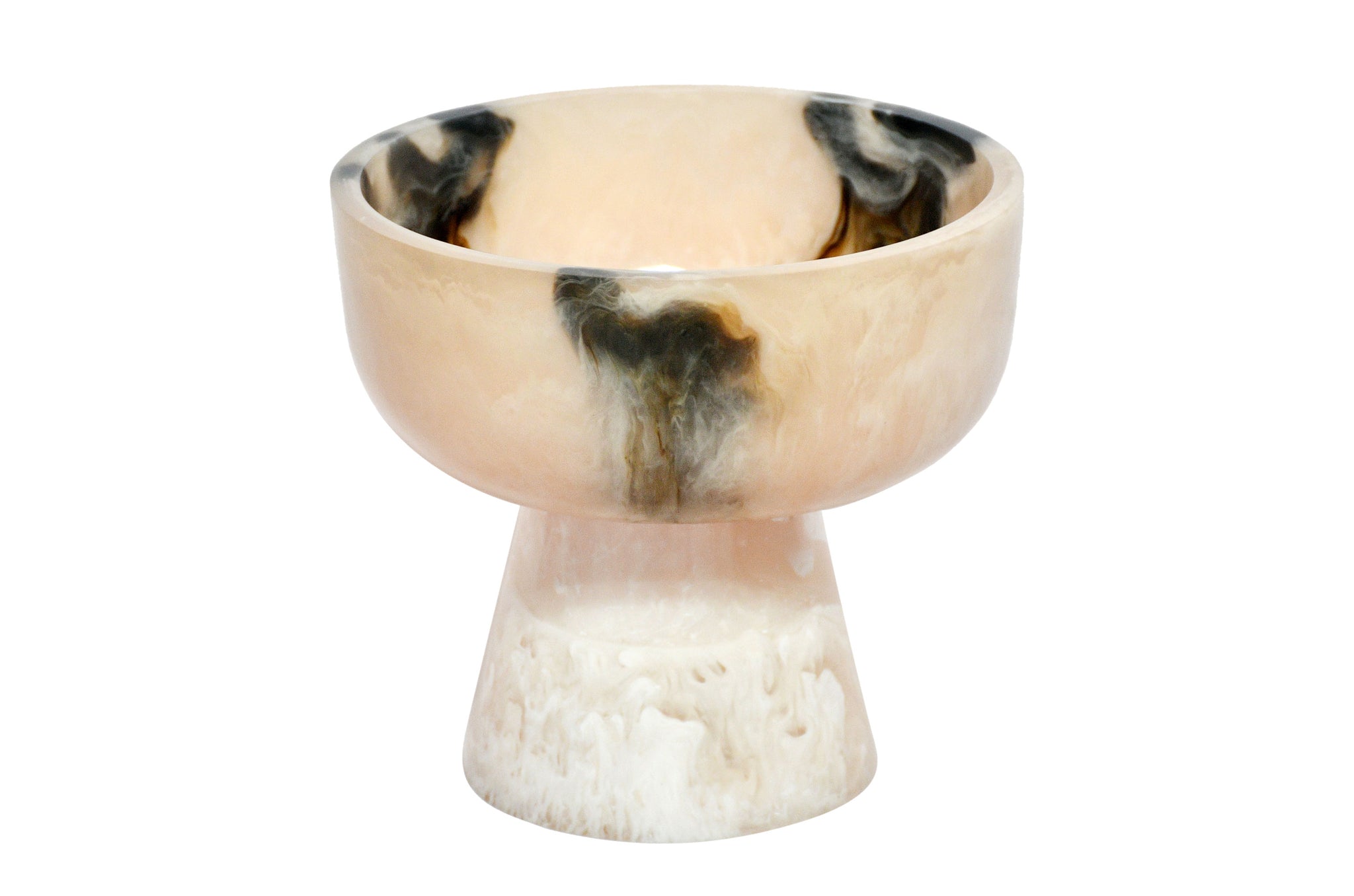 Bowl Medium - Black and Cream Transparent