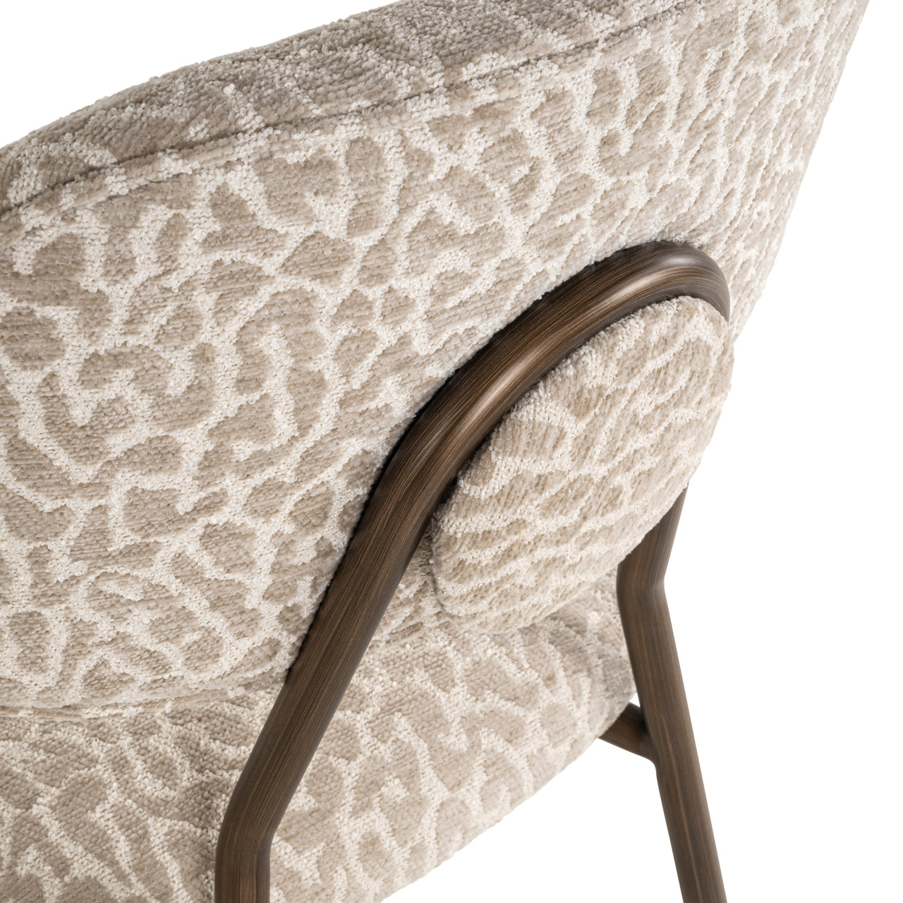 Barstoel Xenia - Laag - Beige leopard (set van 2)