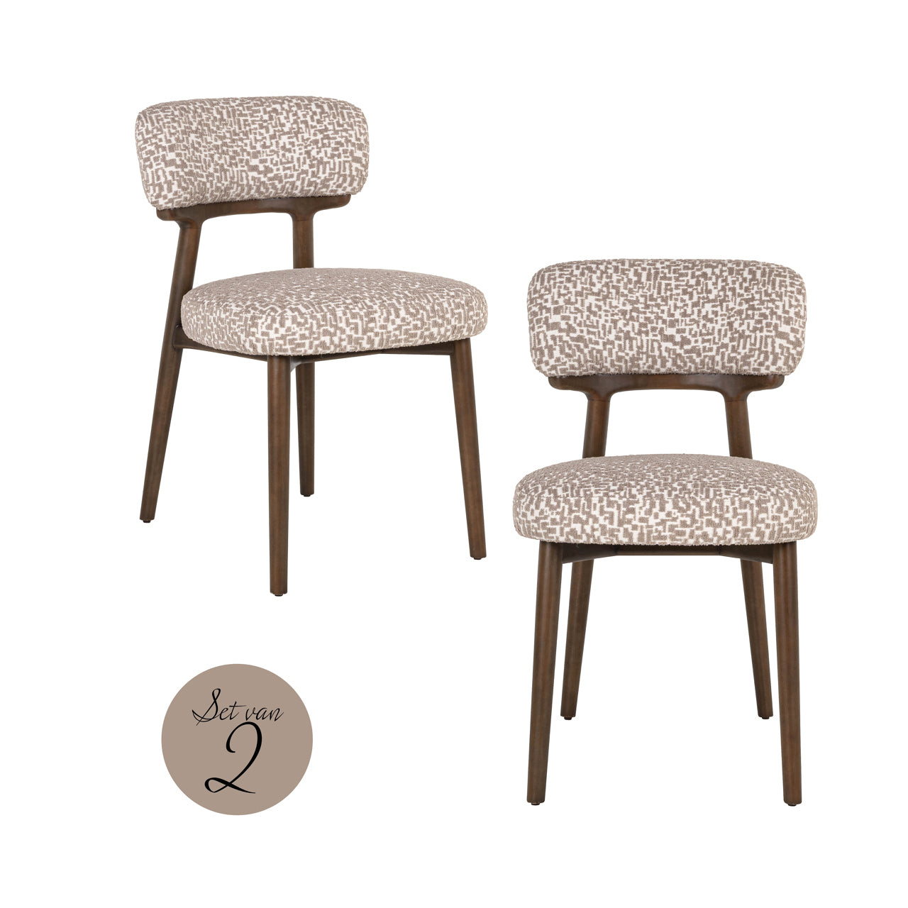 Eetkamerstoel Basker - Natural geo (set van 2)