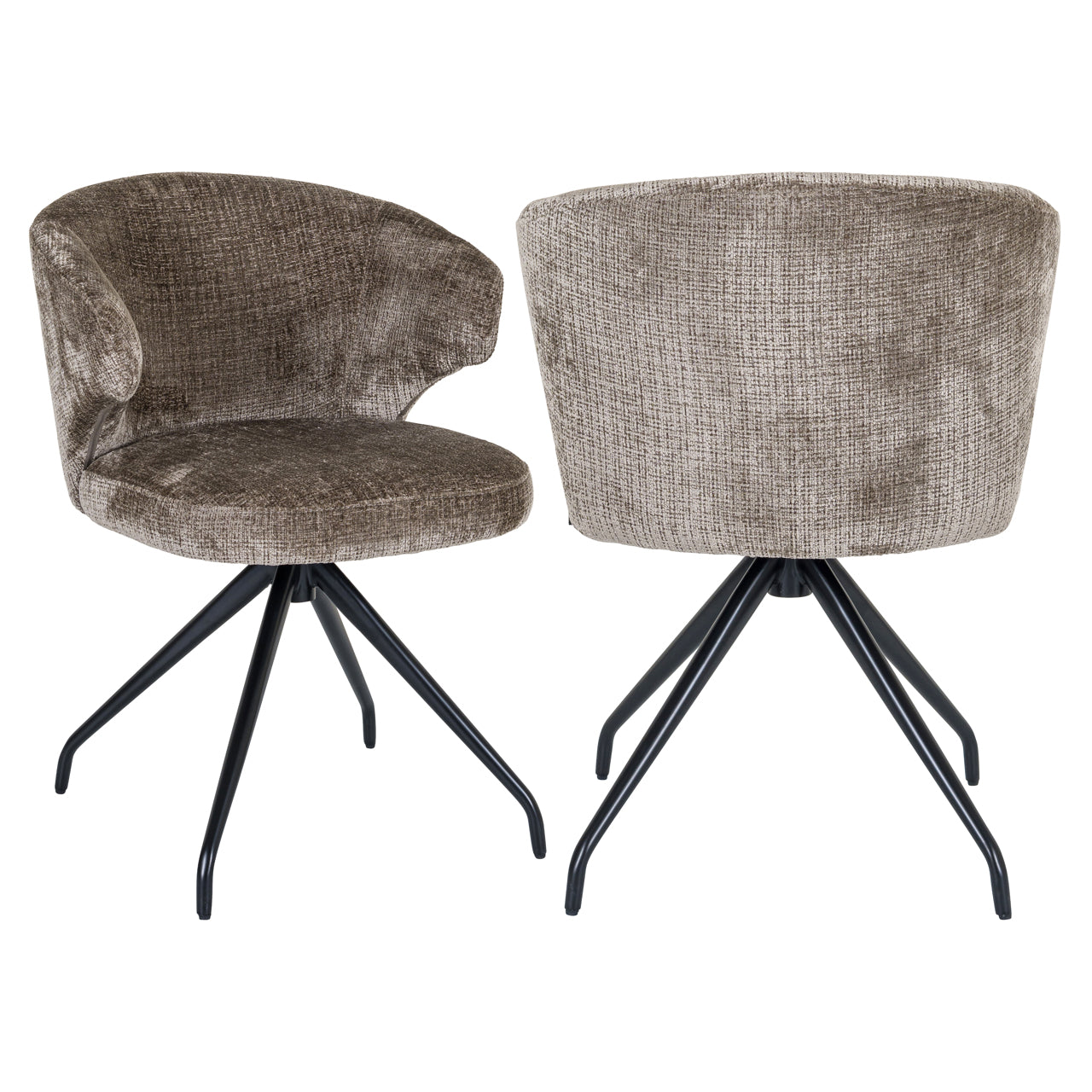 Draaistoel Milly - Stone chenille