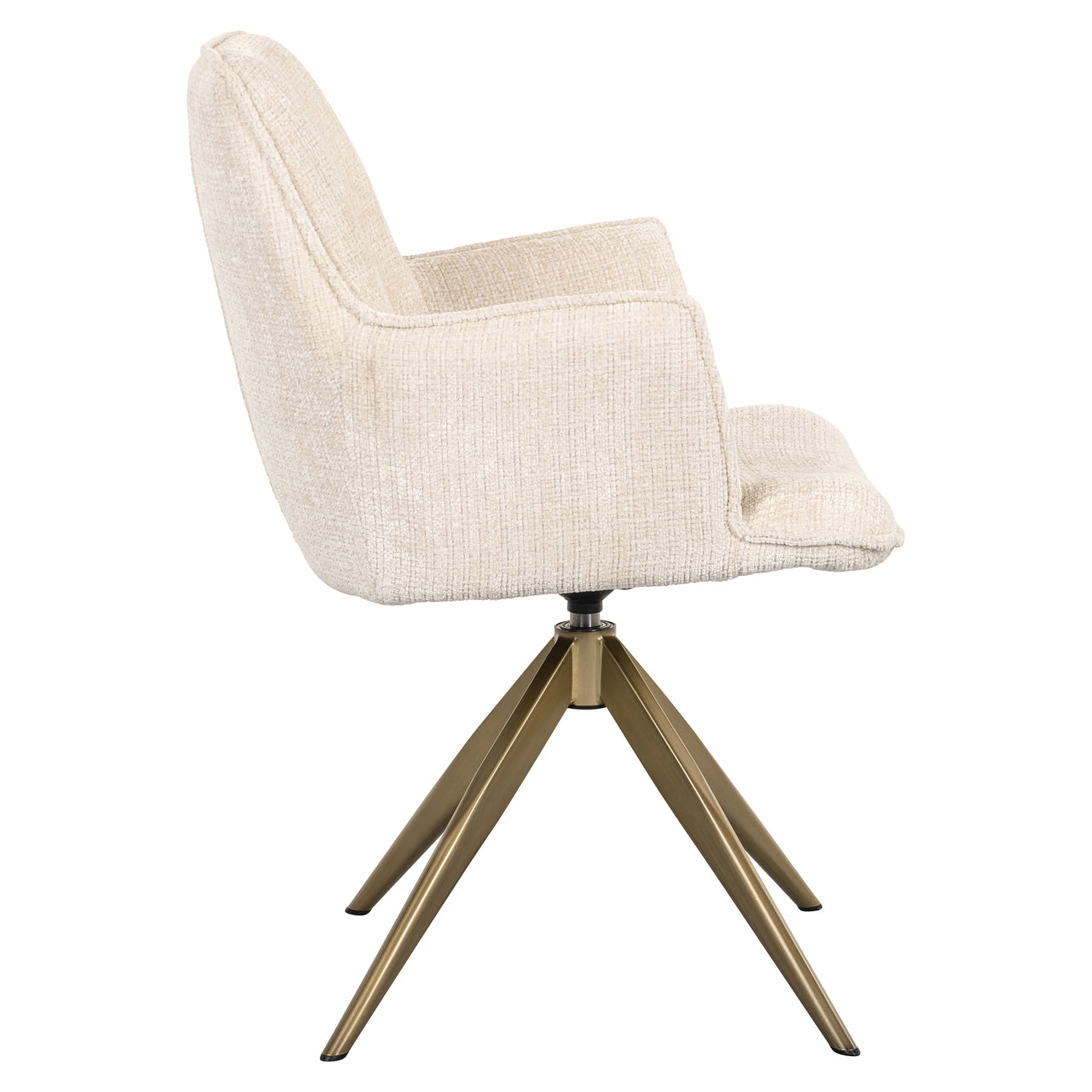 Draaistoel Dakota met arm - Beige chenille