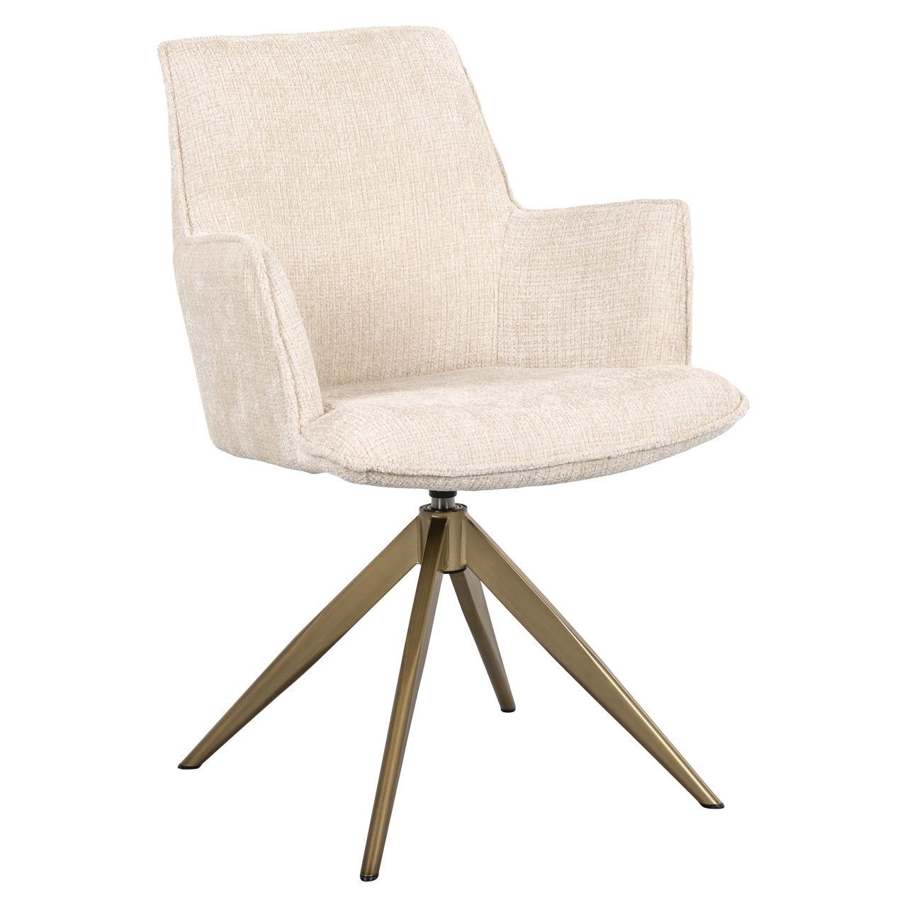 Draaistoel Dakota met arm - Beige chenille