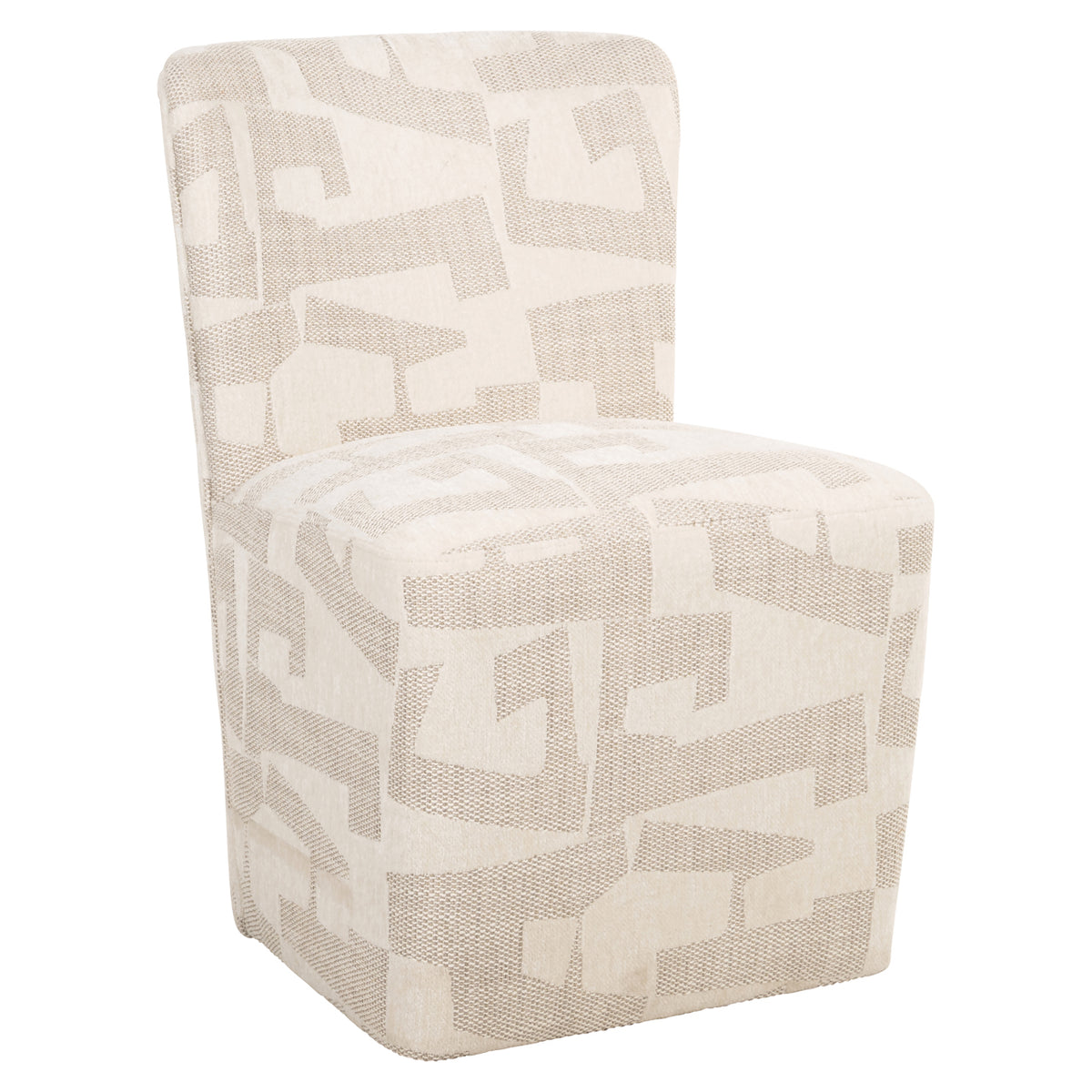 Eetkamerstoel Lorain op wielen - Beige graffic