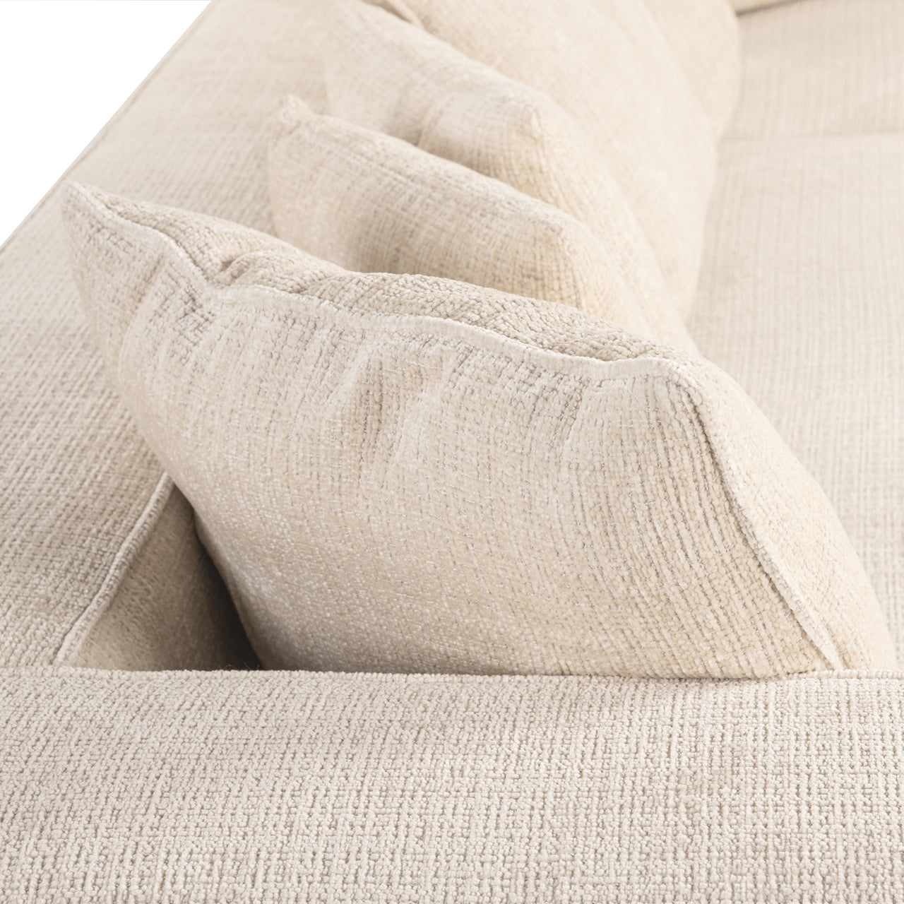 Hoekbank Lusso - Beige chenille