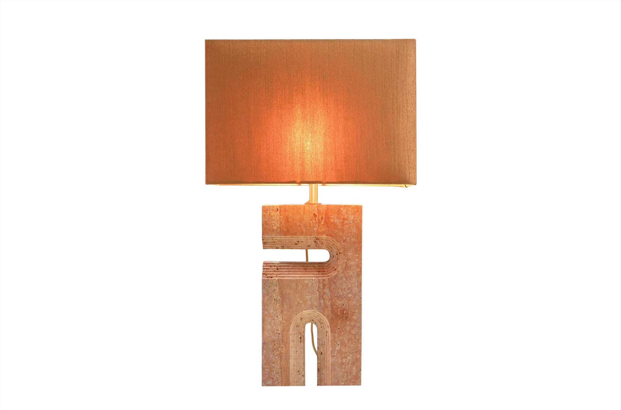 Tafellamp Reso Two - Red Travertine - Shade 78