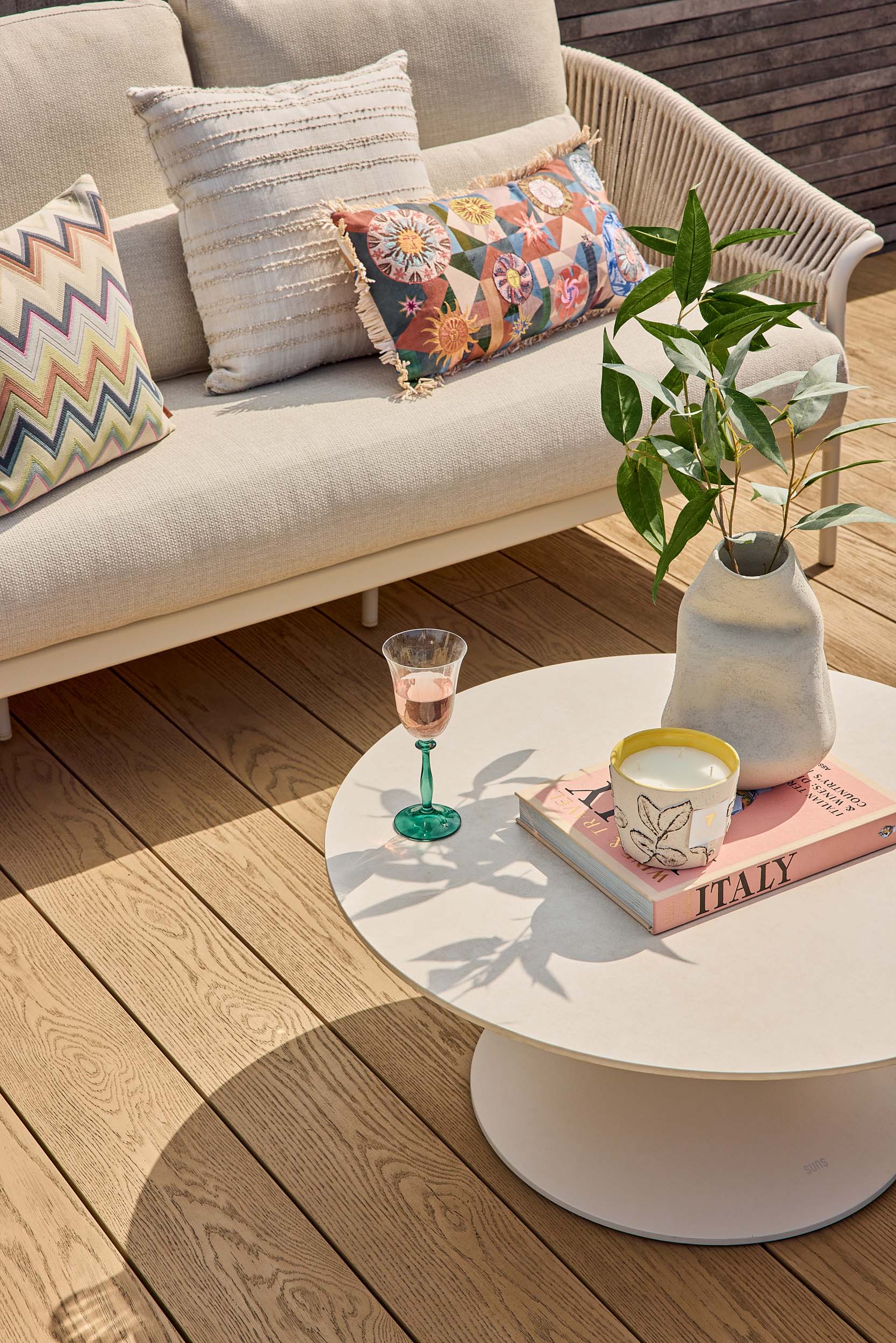 Salontafel Nova - Ø80 - Camel sand - Sintered stone taupe