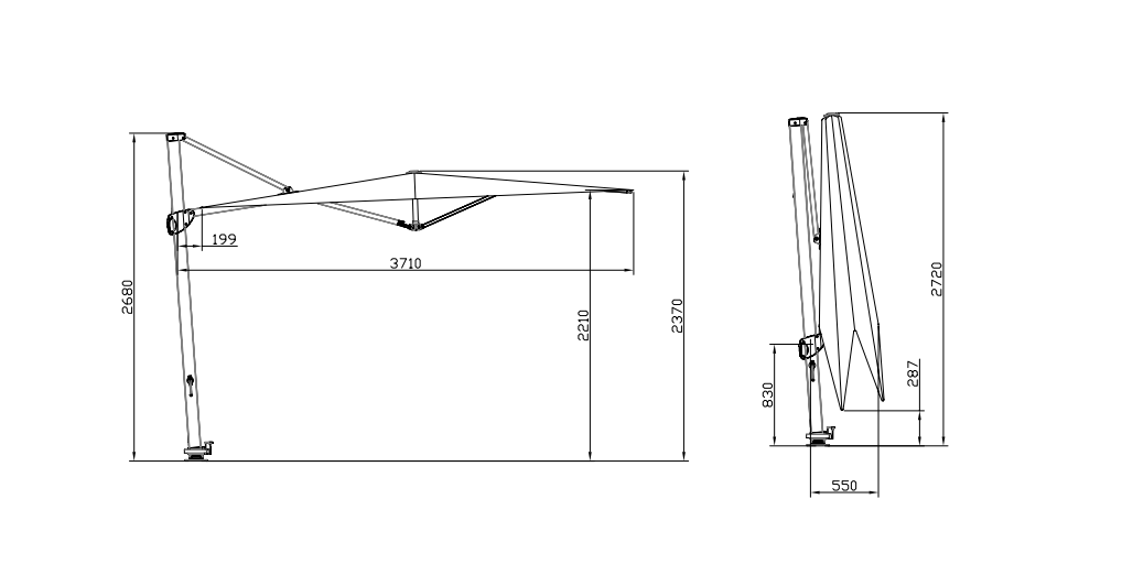 Parasol Santo - 350x350 - Taupe