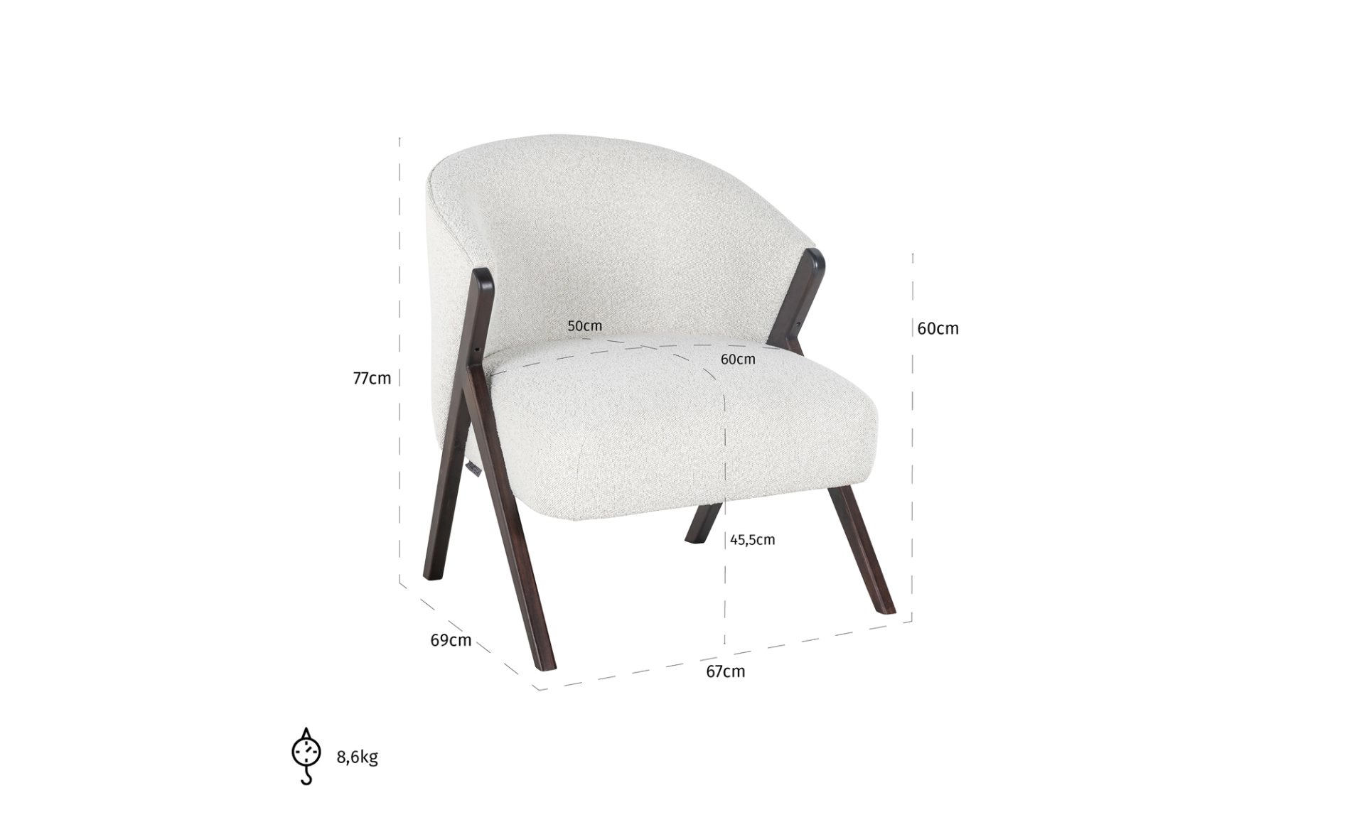 Fauteuil Mia - White bouclé