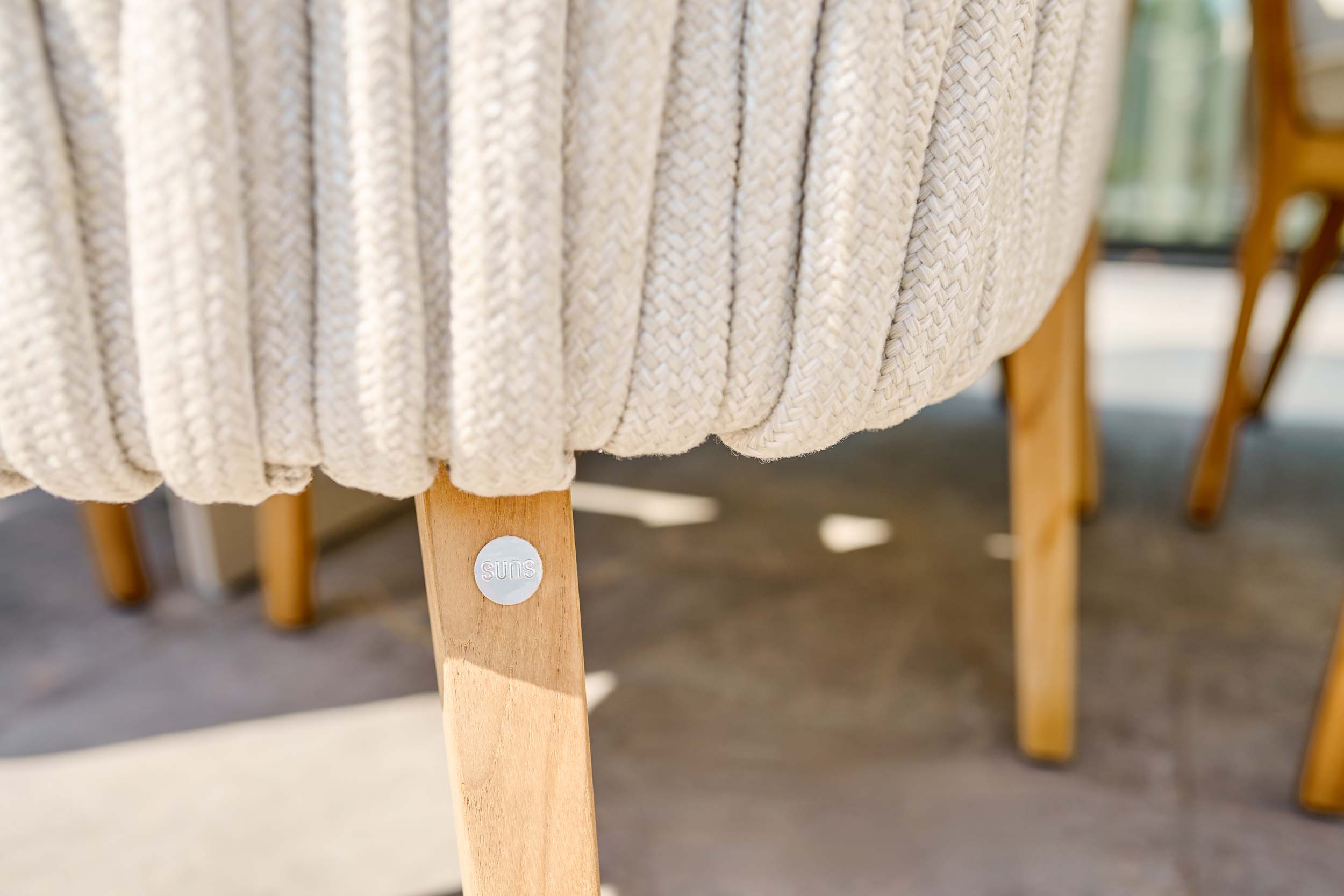 Tuinstoel Senese - Teak - Seashell bouclé