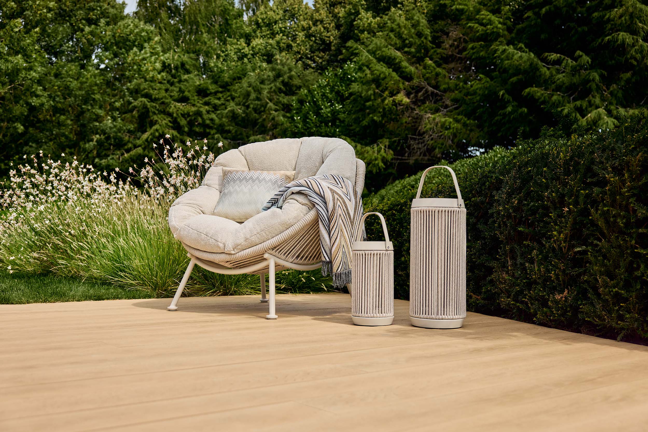 Loungestoel Siano - Camel sand - Beachy bouclé