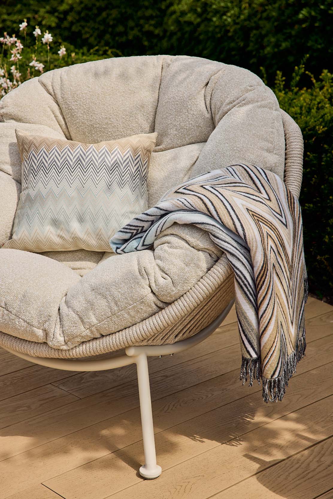 Loungestoel Siano - Camel sand - Beachy bouclé