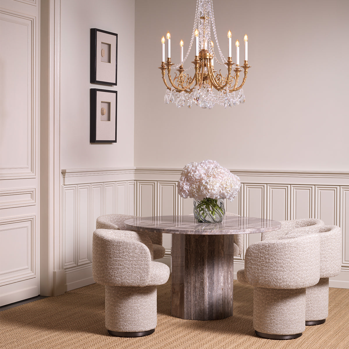 Eetkamerstoel Marly - Vaux jacquard beige