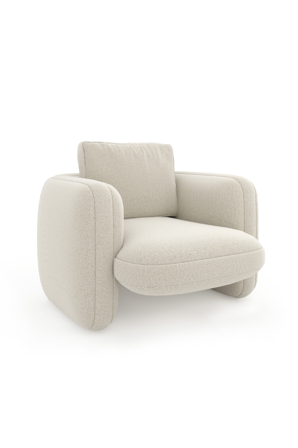Fauteuil Overlap - White linen