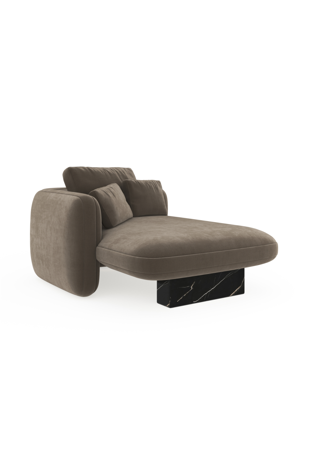 Chaise Overlap - Links - Taupe velvet