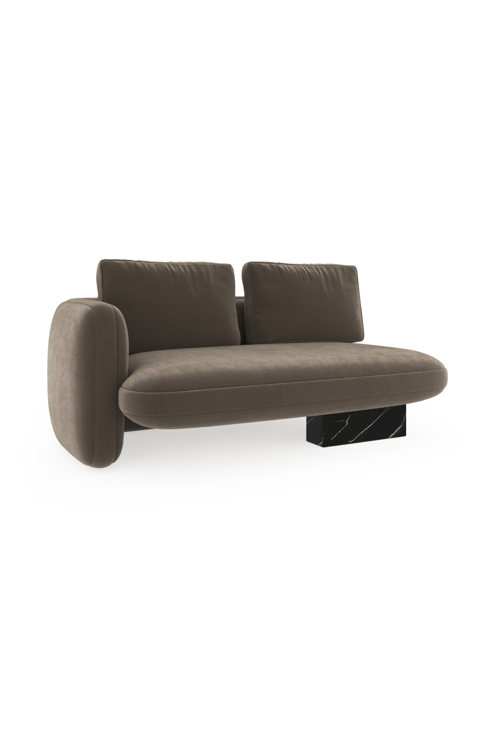 Loveseat Overlap - Links - Taupe velvet