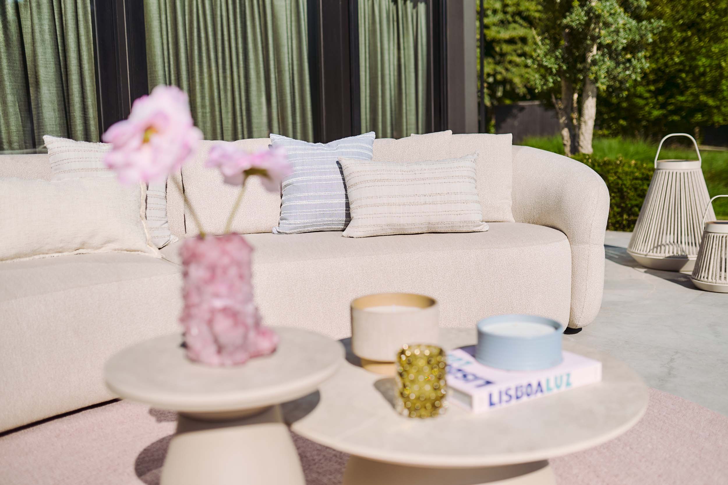 Bijzettafel Farzi - Ø40x46 - Champagne - Neolith stone grey