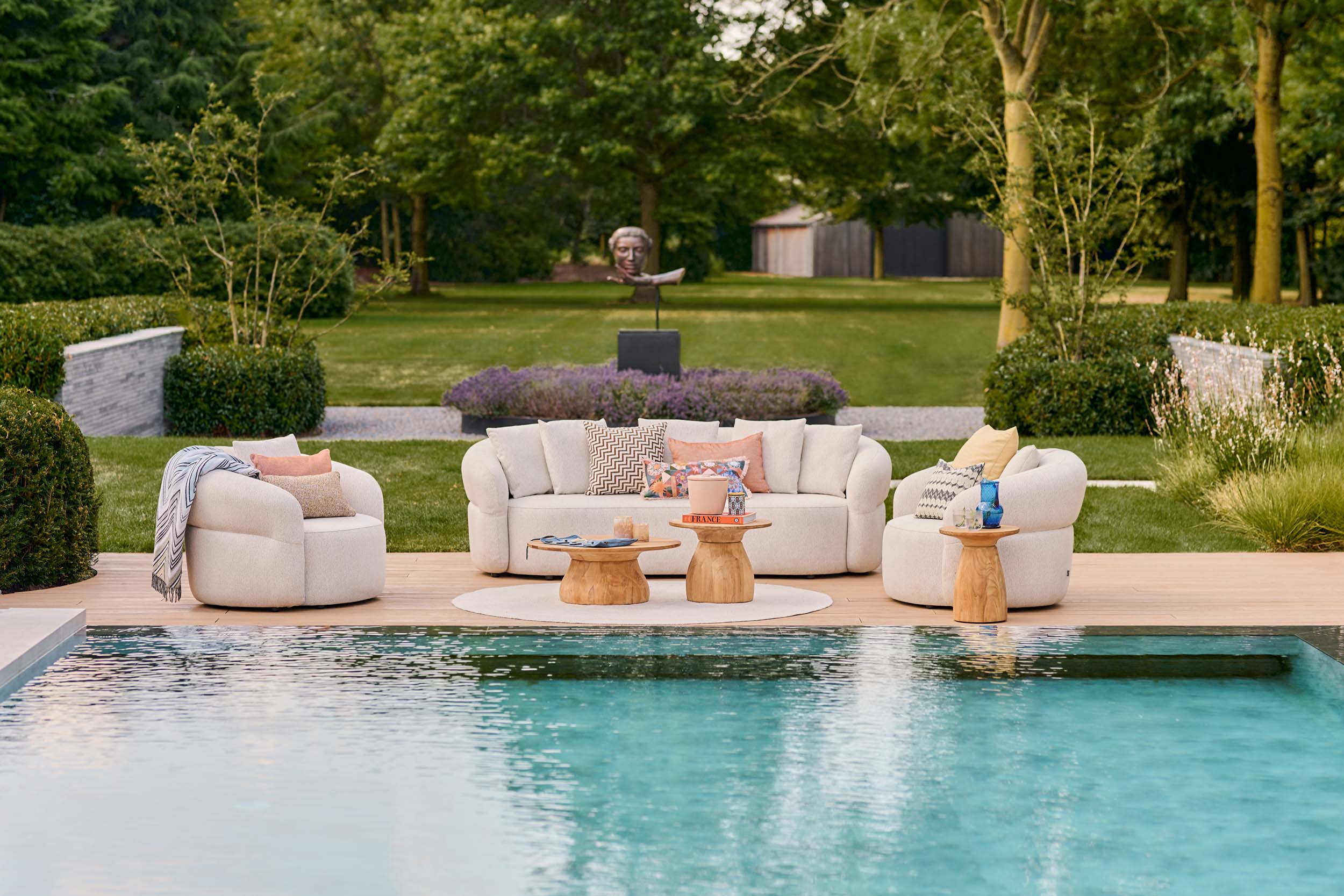 Loungestoel Venosa - Seashell Bouclé