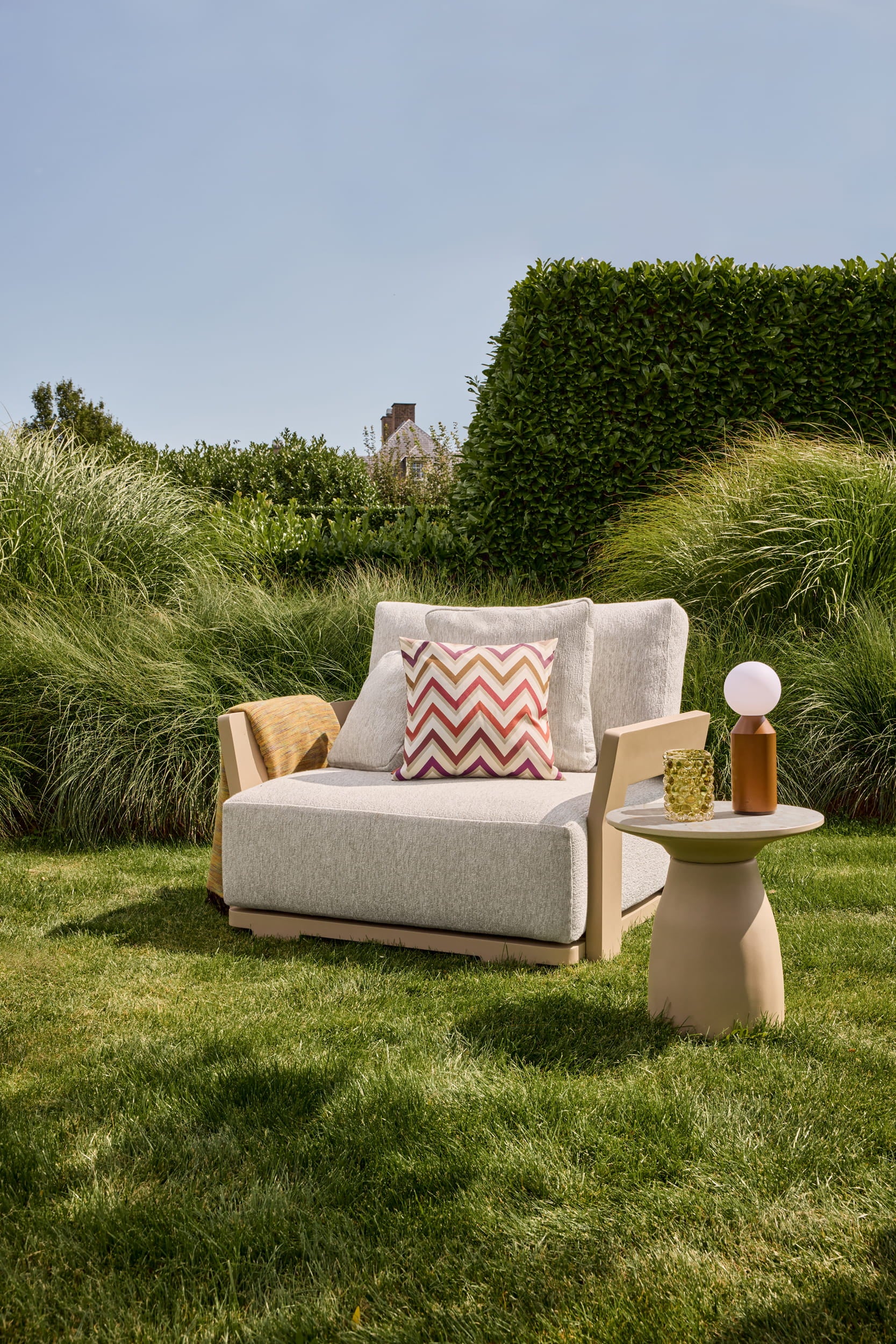 Loungestoel Vento - Champagne - Seashell bouclé