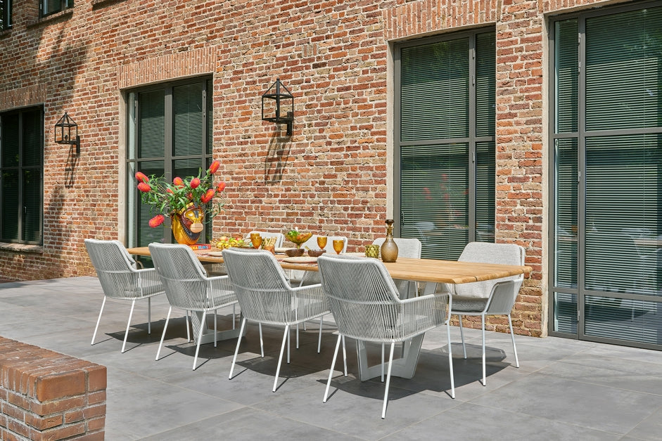 Tuinstoel Punta (set van 4) - Fishbone - Matt White - Soft Green - Soft Green