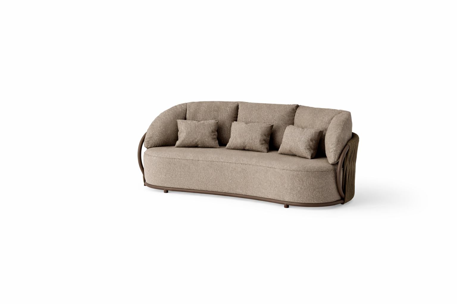 Tuinbank Vivaro - Brons - Clouded rope - Pebble desert bouclé