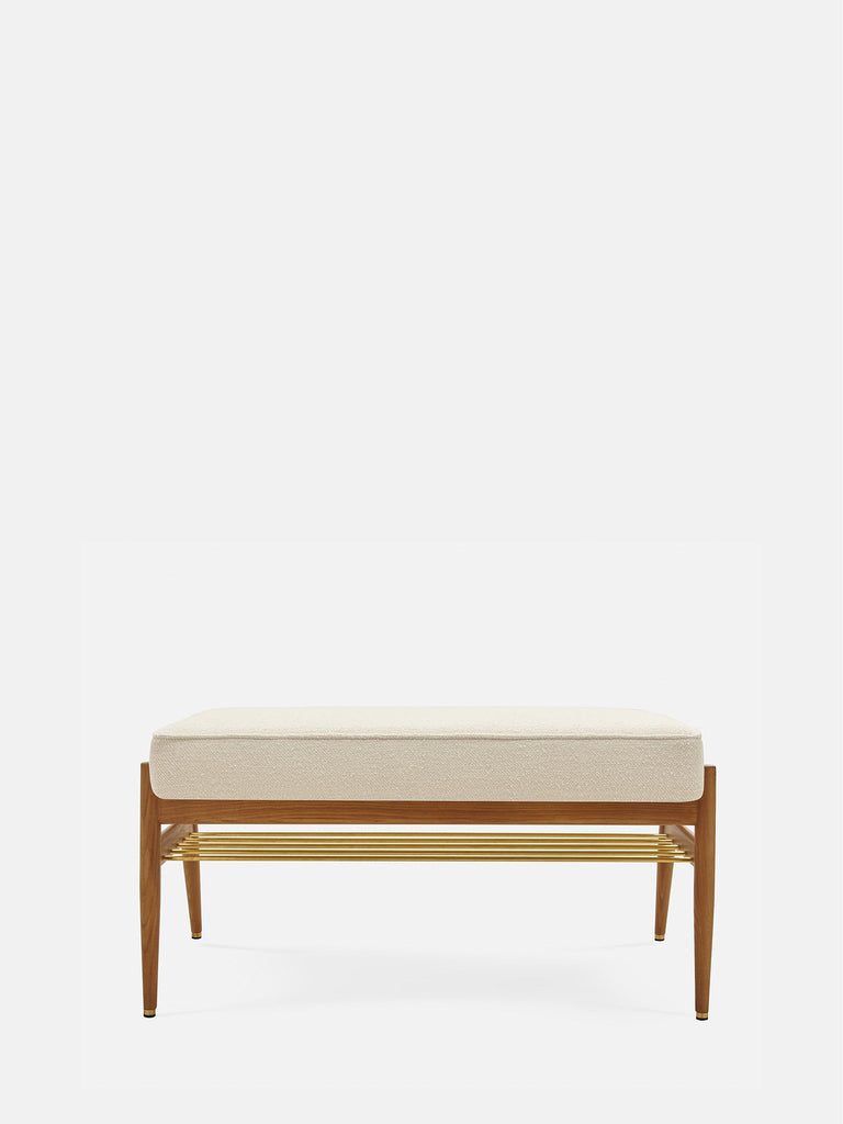 Bench Fox 90 Bouclé Crème Donker Hout