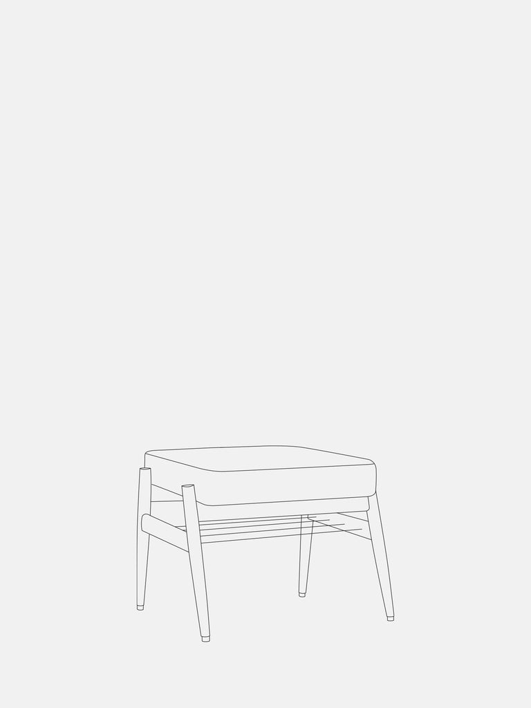 Voetenbank Fox Bouclé Mosterd Donker Hout