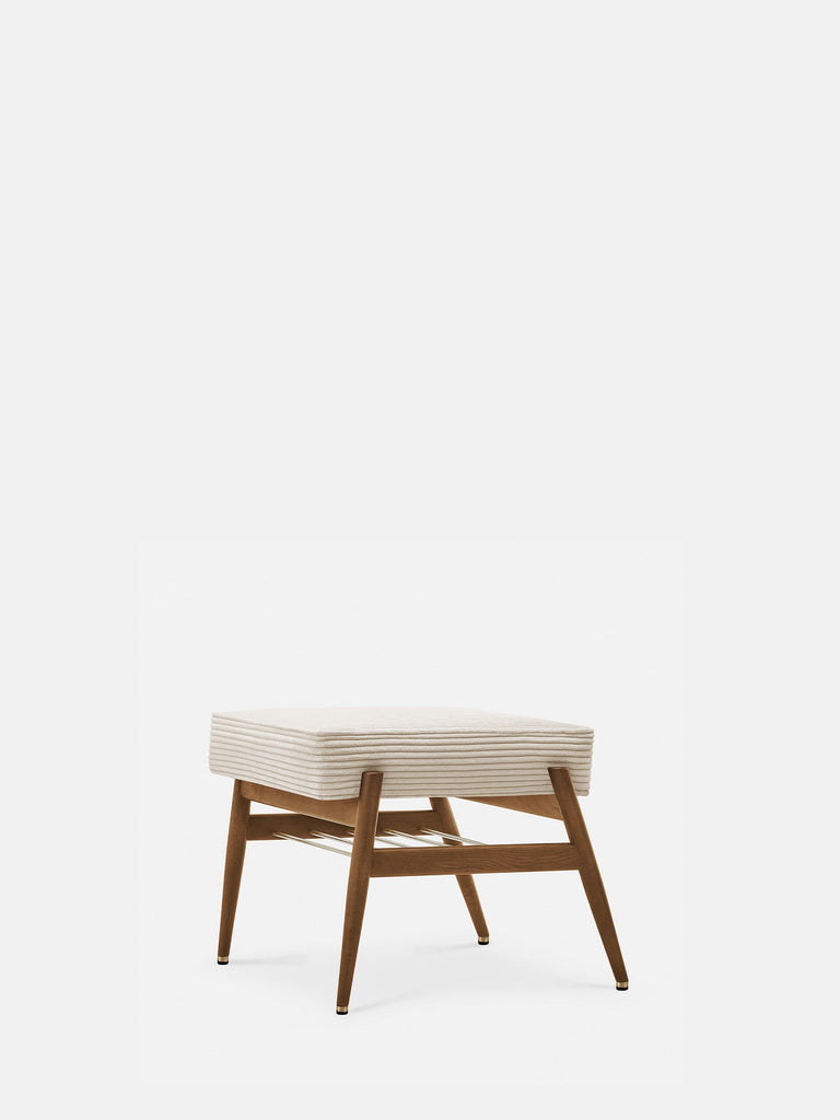 Voetenbank Fox Crème Donker Hout