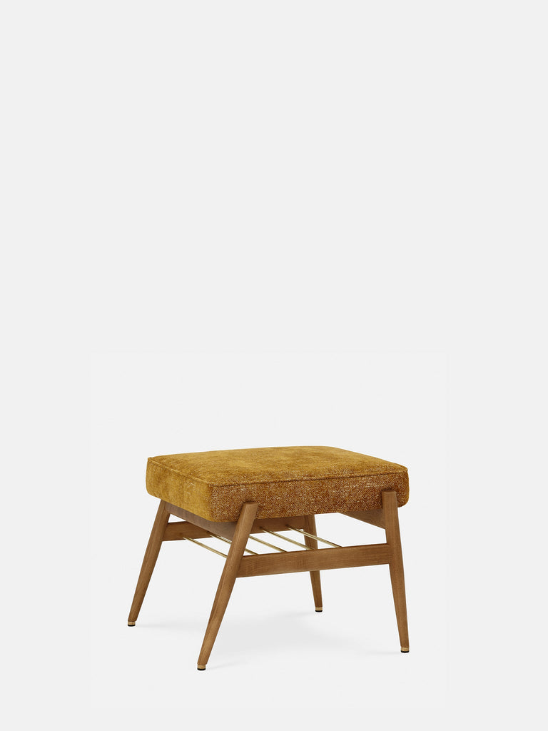 Voetenbank Fox Marmer Mosterd Donker Hout