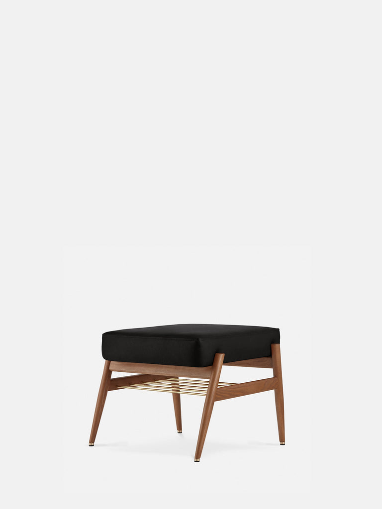 Voetensteun Fox Natuurlijk Leer Zwart Donker Hout