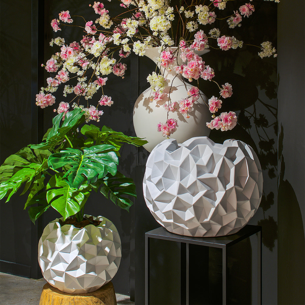 Plantenbak Krater - Wit - D41 H33