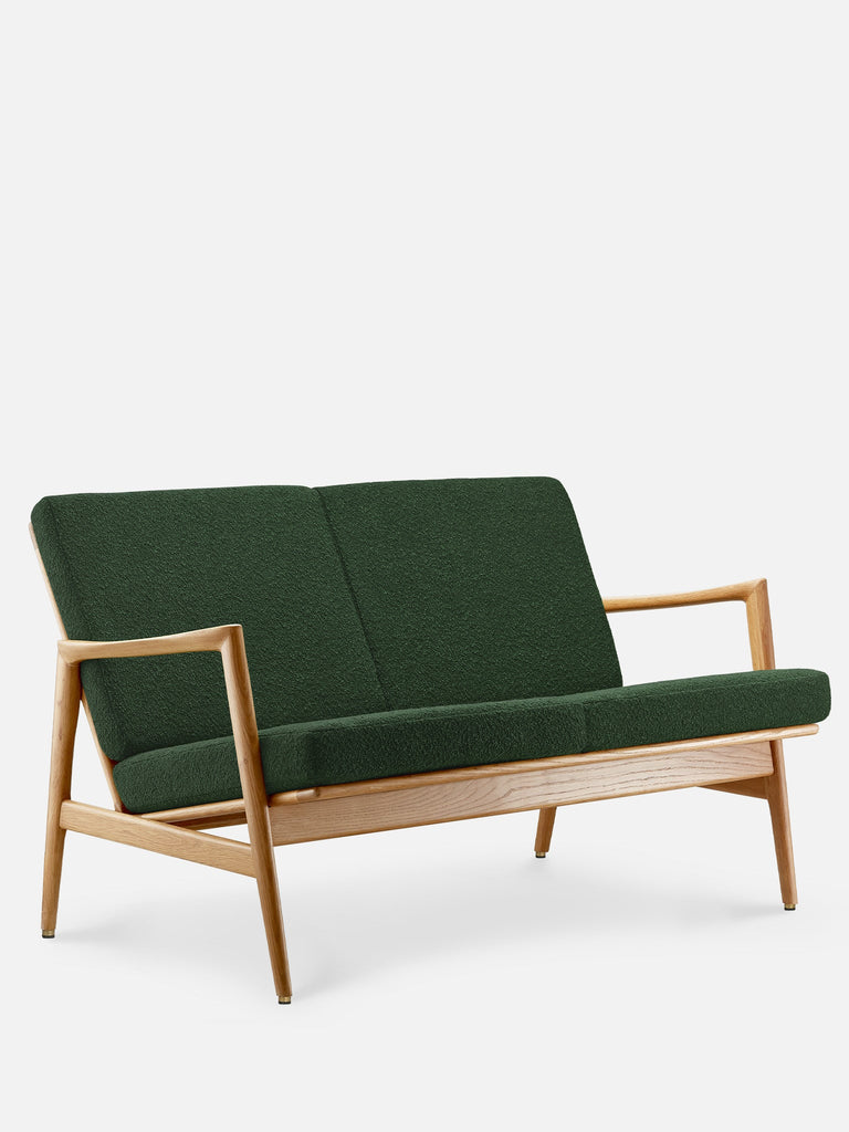 Bank Stefan Bouclé Flesgroen Natuurlijk Hout