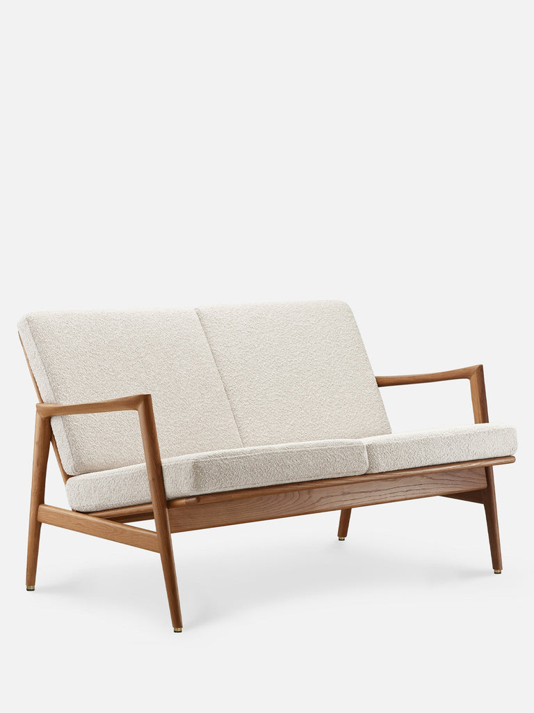 Bank Stefan Bouclé Crème Donker Hout