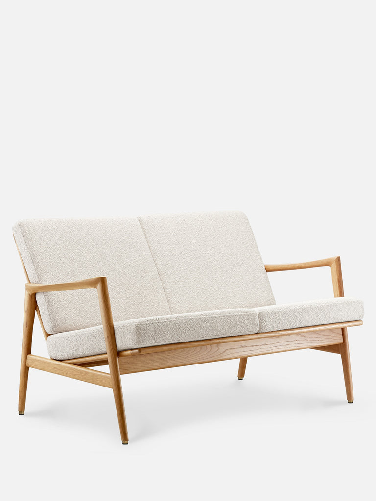 Bank Stefan Bouclé Crème Natuurlijk Hout