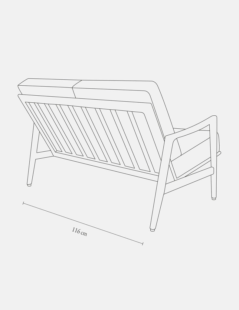Bank Stefan Bouclé Crème Natuurlijk Hout