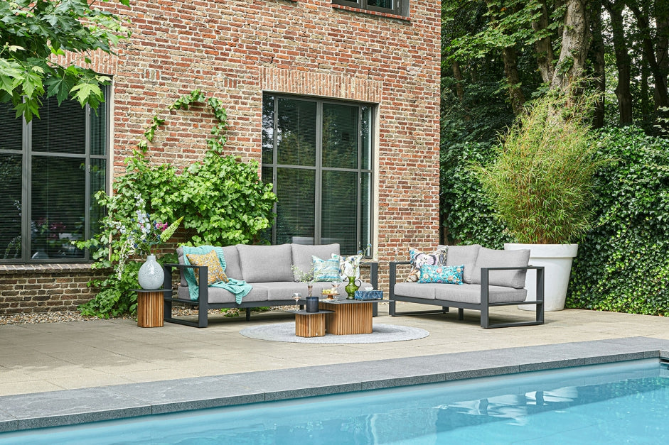 Vloerkleed Veneto M Ø200 - soft blue