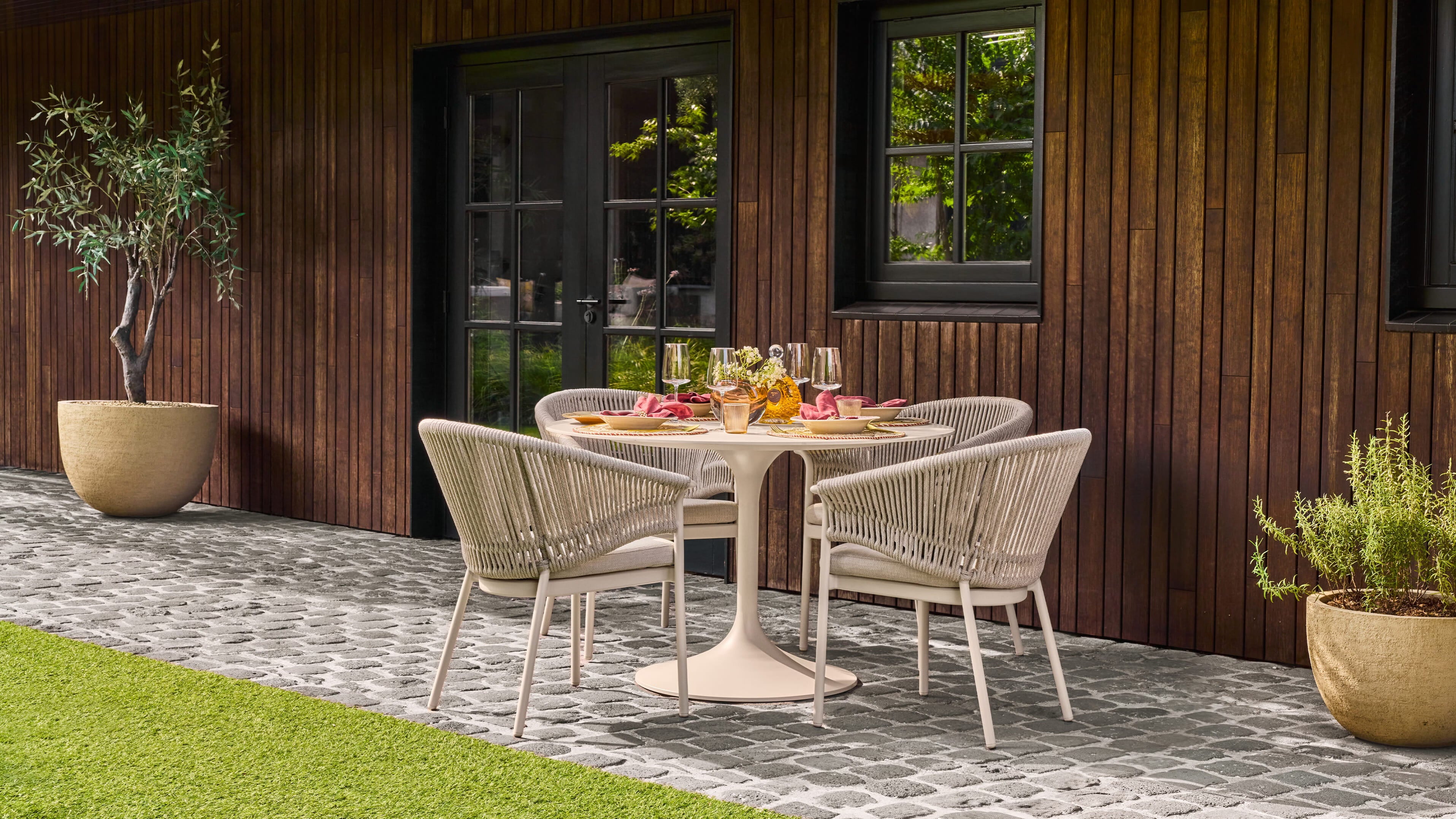 Tuintafel Nova - Ø150 - Camel sand - Sintered stone taupe