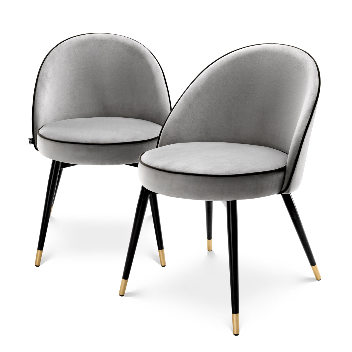 Eetkamerstoel Cooper - Light grey velvet (set van 2)
