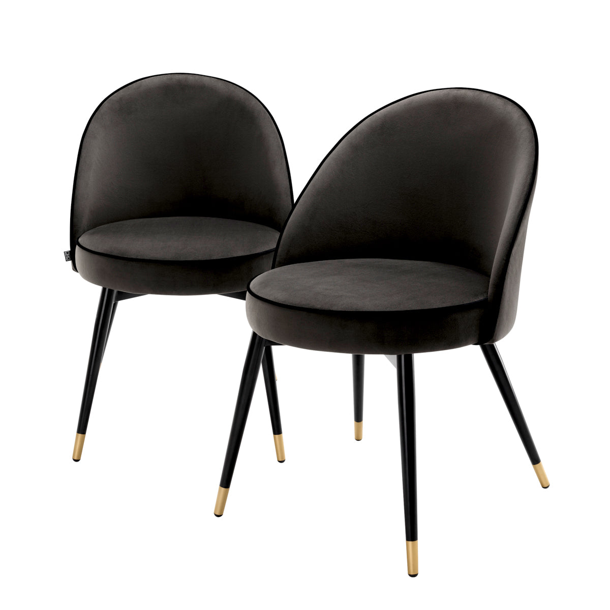 Eetkamerstoel Cooper - Dark grey velvet (set van 2)