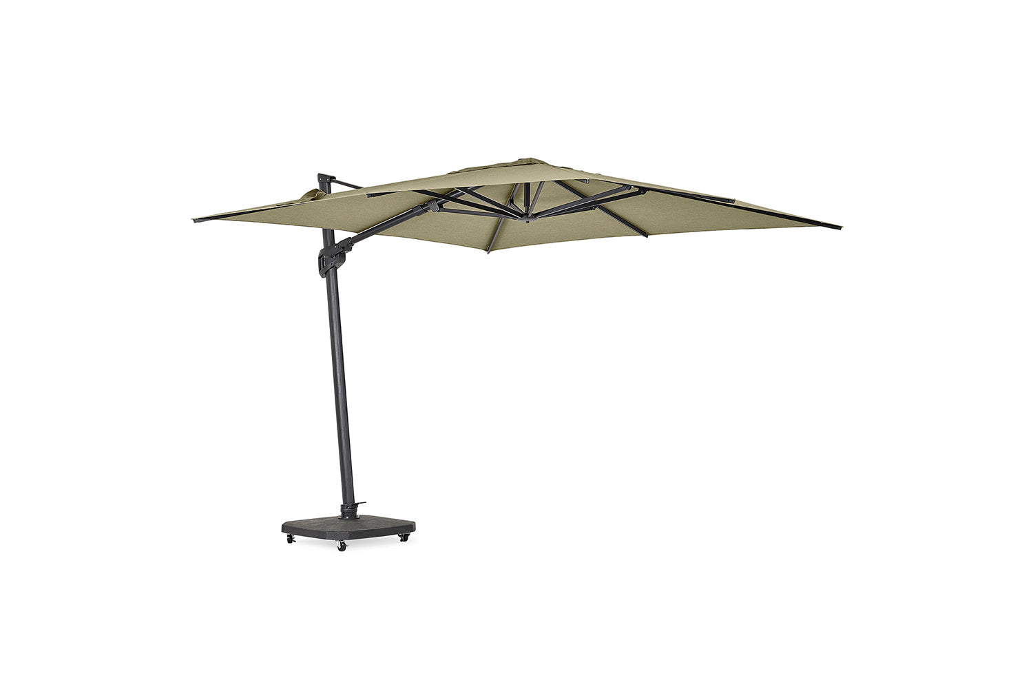 Parasol Palmoli 3 x 3 meter - Sunbrella - Royal Grey - Forest Green