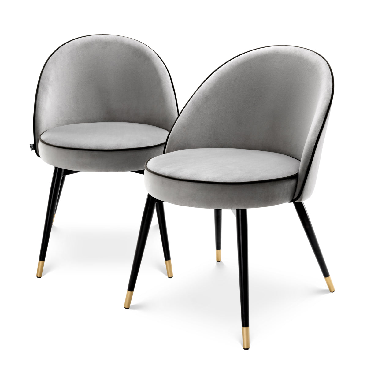 Eetkamerstoel Cooper - Light grey velvet (set van 2)