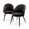 Eetkamerstoel Cooper - Dark grey velvet (set van 2)
