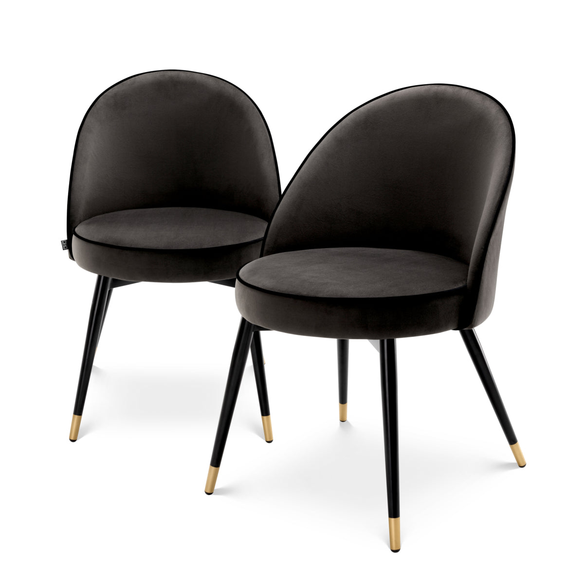 Eetkamerstoel Cooper - Dark grey velvet (set van 2)