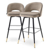 Barkruk Cliff - Greige velvet (set van 2)