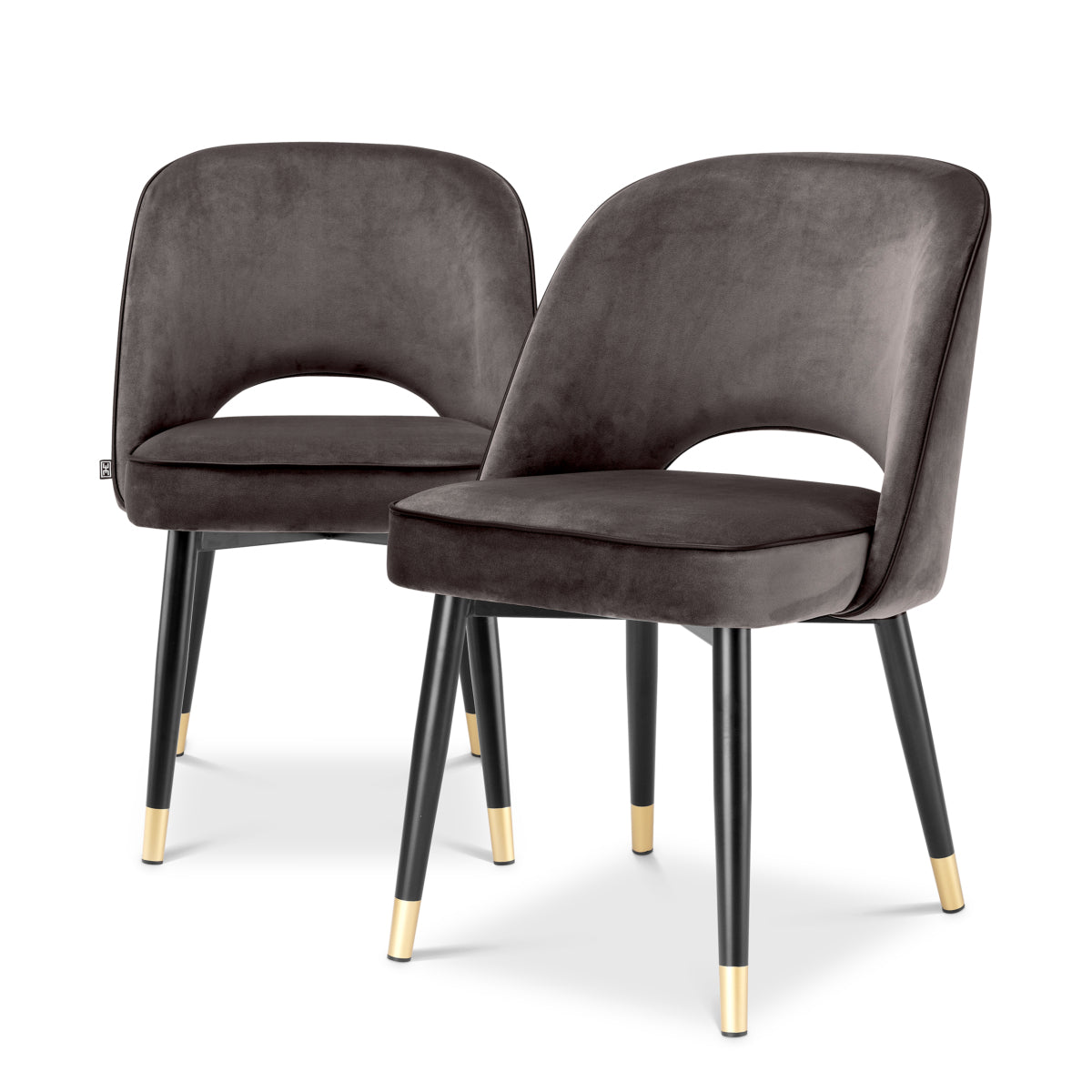 Eetkamerstoel Cliff - Grey velvet (set van 2)