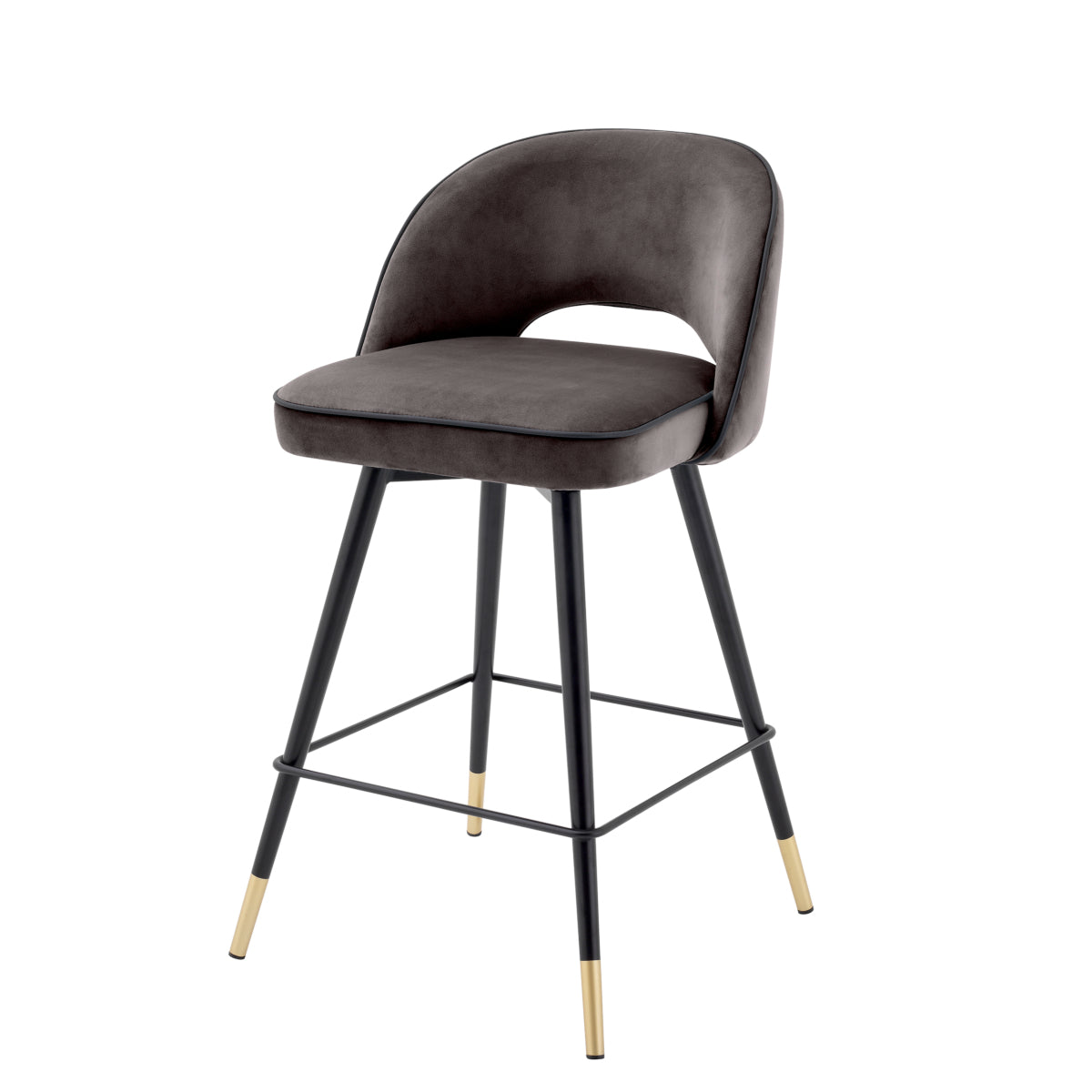 Barkruk Cliff - Laag - Grey velvet (set van 2)