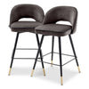 Barkruk Cliff - Laag - Grey velvet (set van 2)